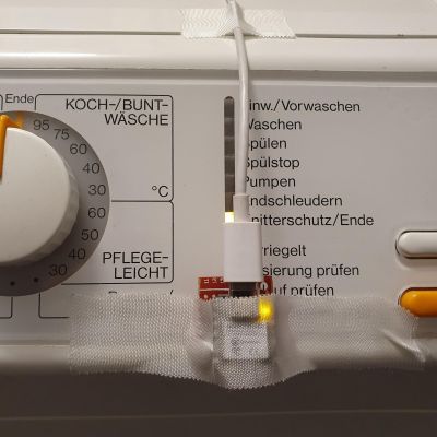 The infrared transceiver installed on the washing machine. (Credit: Severin)