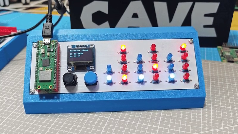 Binary Clock Also Monitors Weather