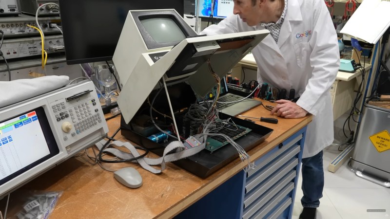 Ken Shirriff working on the Commodore PET