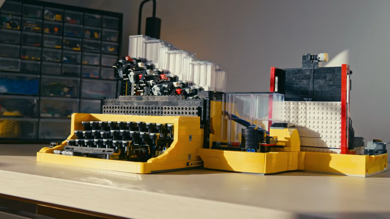 Lego Typewriter Writes Plastic Letters