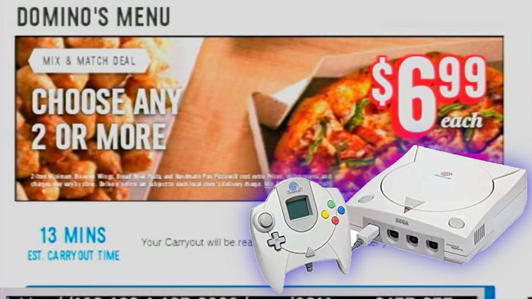 Ordering Pizza On Your Sega Dreamcast Is Very Clunky Indeed