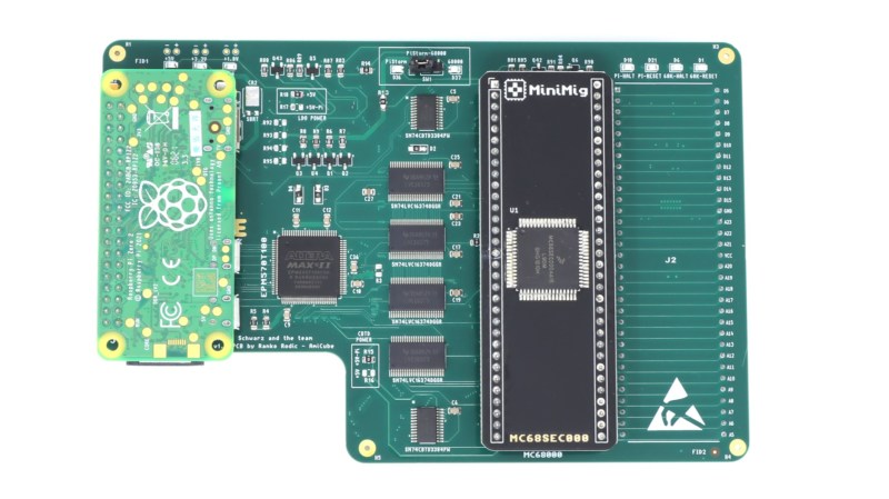 A photo of the PiStorm68K circuit board