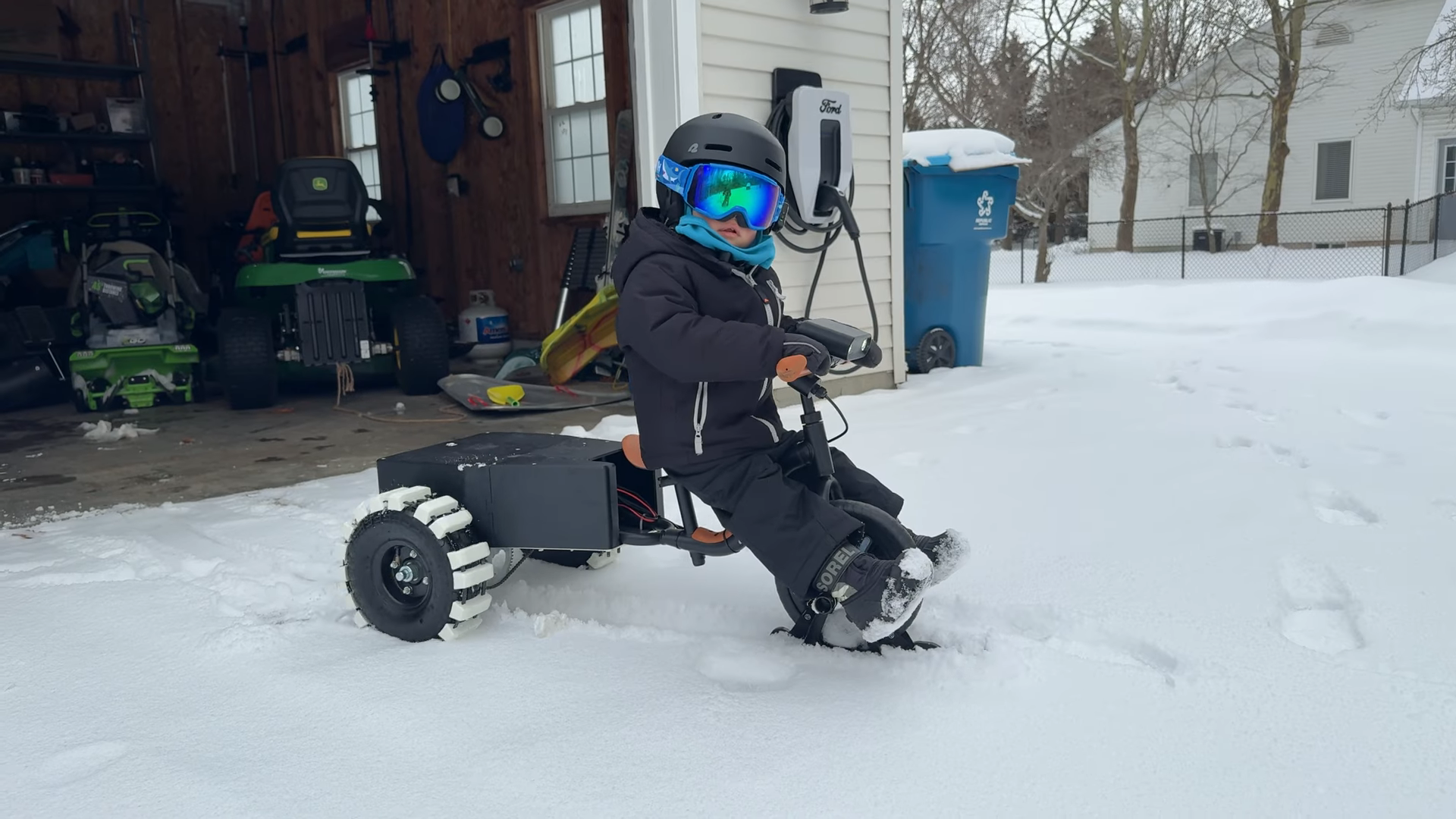 Dad Makes Kid s Balance Bike Into Electric Snow Trike Like a Boss