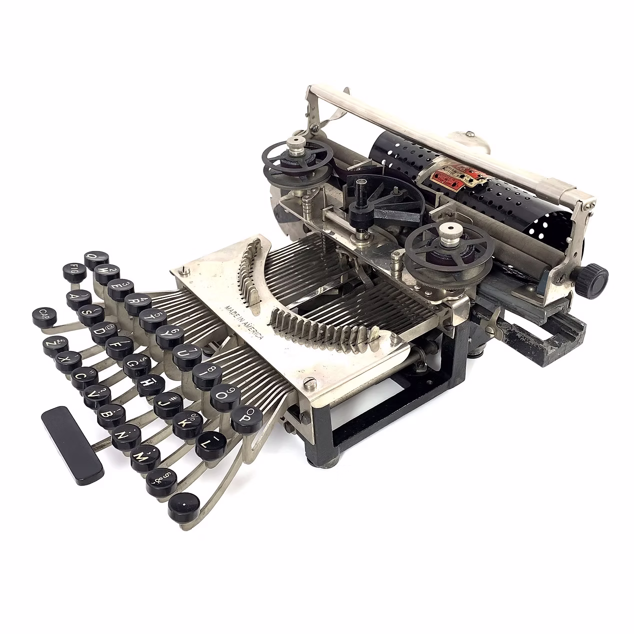 The Keystone typewriter, a minimal design with no enclosure to speak of.