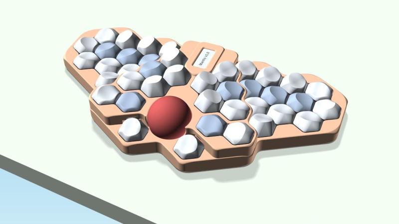 A rather nice render of a rather nice keyboard with multi-directional key tops. 