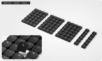The Naya Connect keycaps up close.