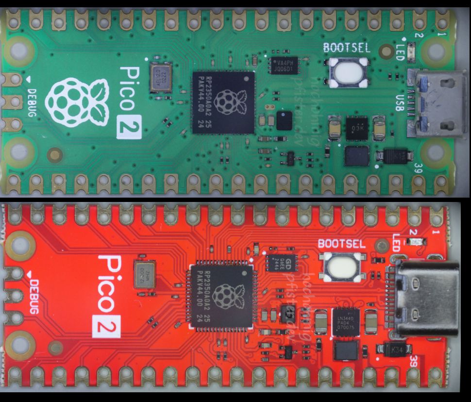 Comparing A Clone Raspberry Pi Pico 2 With An Original One