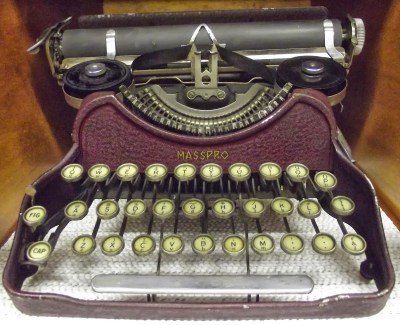 The Masspro typewriter in red.