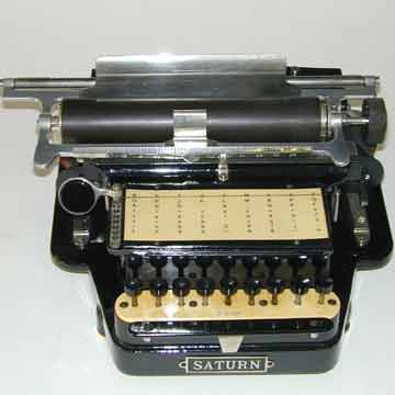 The Saturn typewriter, a highly impractical machine of Swiss precision.