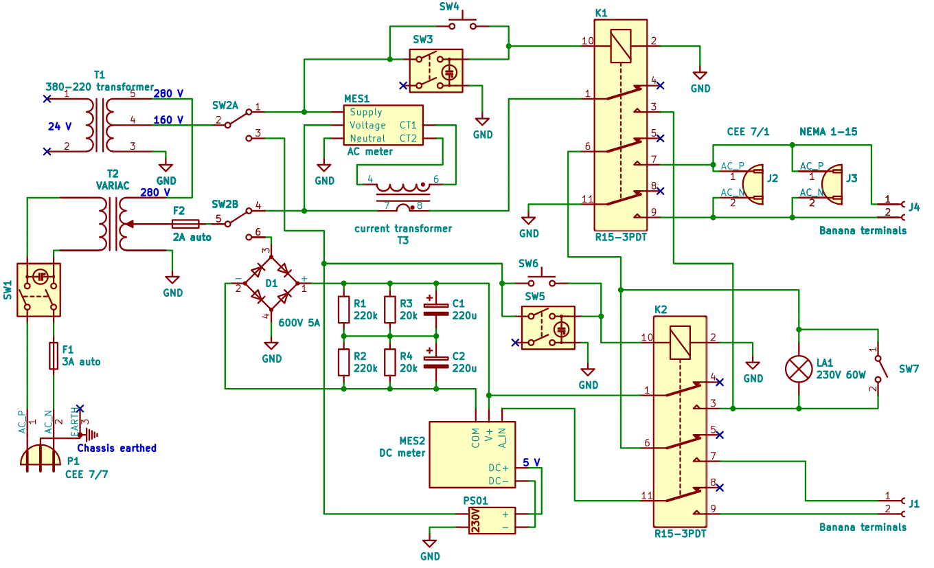 Isolated AC/DC Power Supply and Testing Station for 230 V Devices