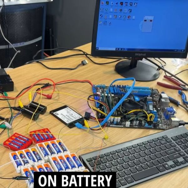 Running A Desktop PC Off AA Alkaline Cells | Hackaday