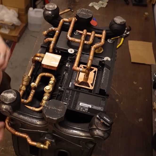 Turning A Cast-Iron Radiator Into A Water-Cooled PC | Hackaday