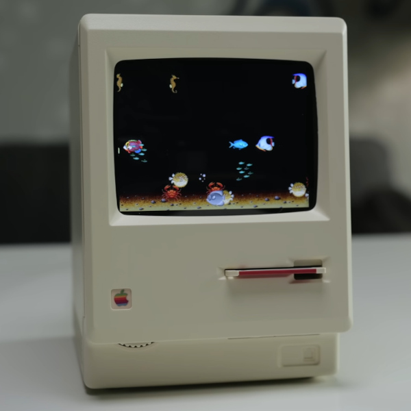 A Novelty Clock Makes The Best Tiny Mac Yet | Hackaday