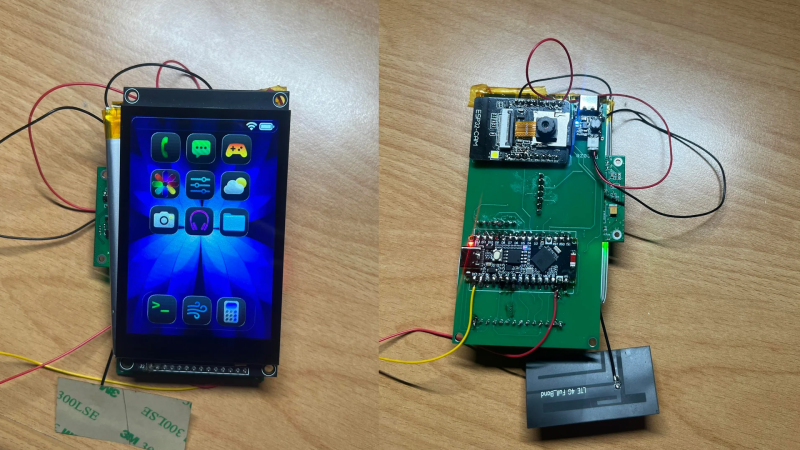 Front and back of the prototype phone