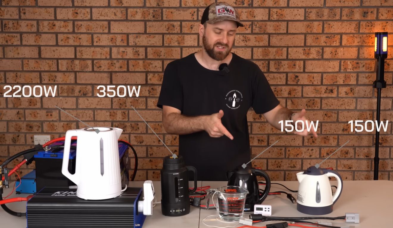 Comparing the Power Usage of 12 VDC and 240 VAC Kettles