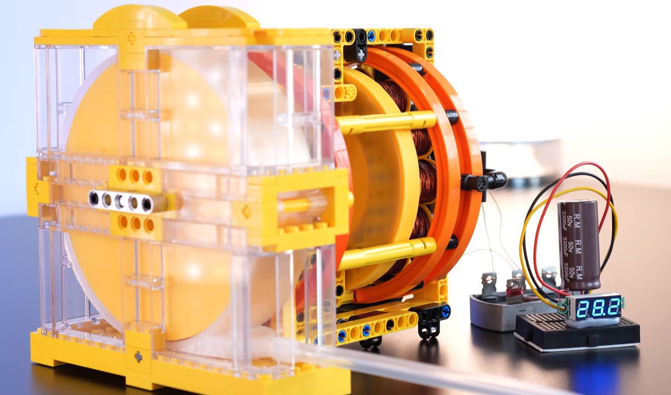 Making a Bladeless Tesla Turbine Generator in Lego