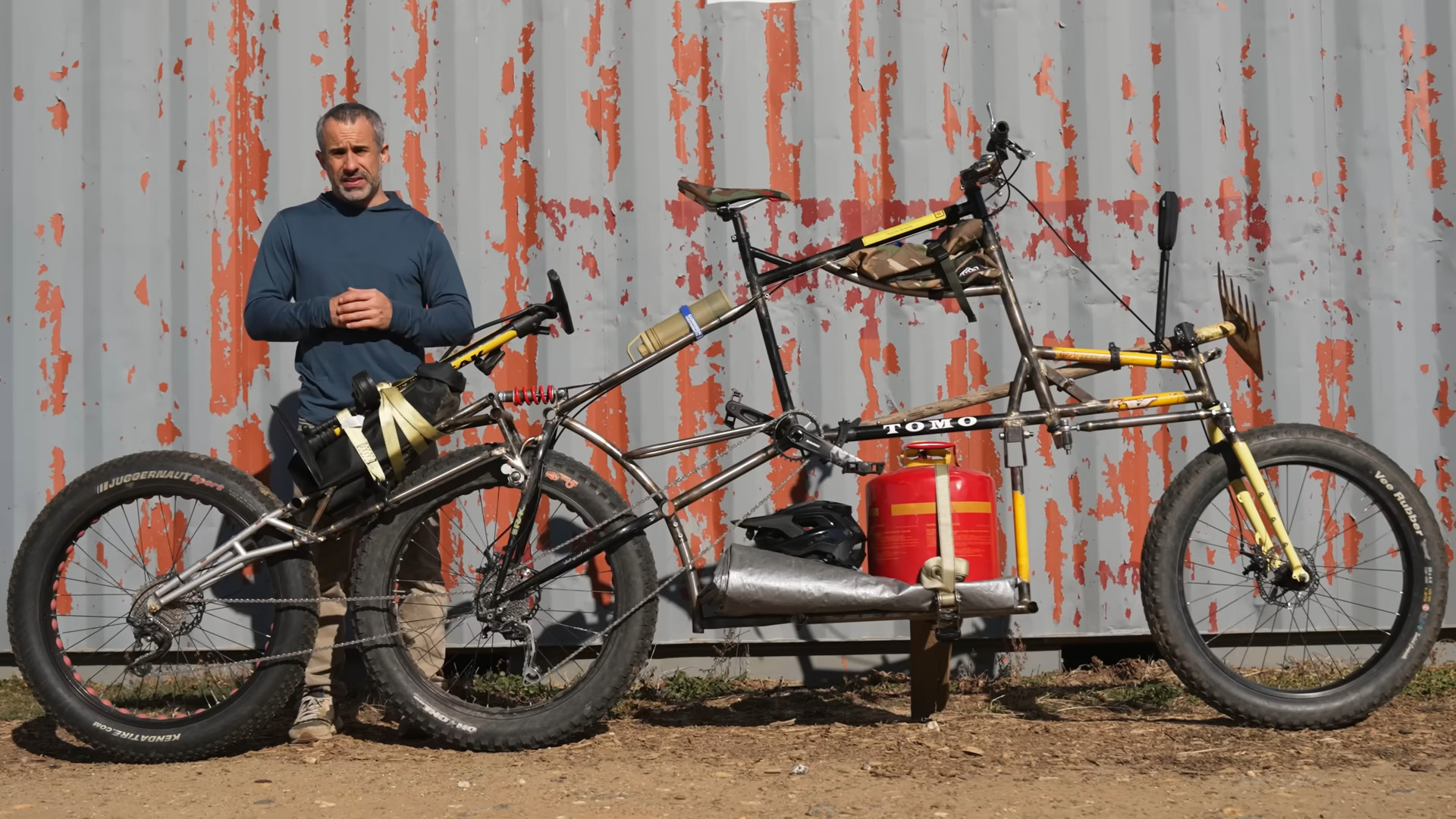 Looking at a bike built for the apocalypse