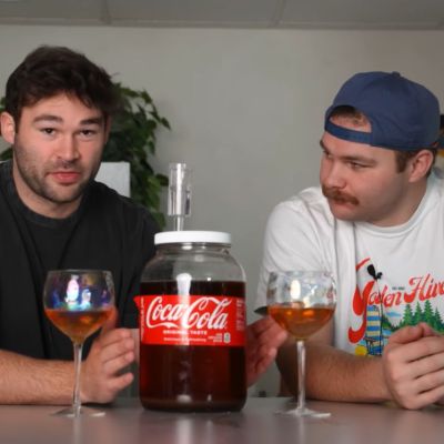Test tasting soda mead. (Credit: Golden Hive Mead, YouTube)