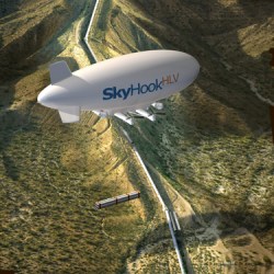 Rendering of a Skyhook helistat over a pipeline
