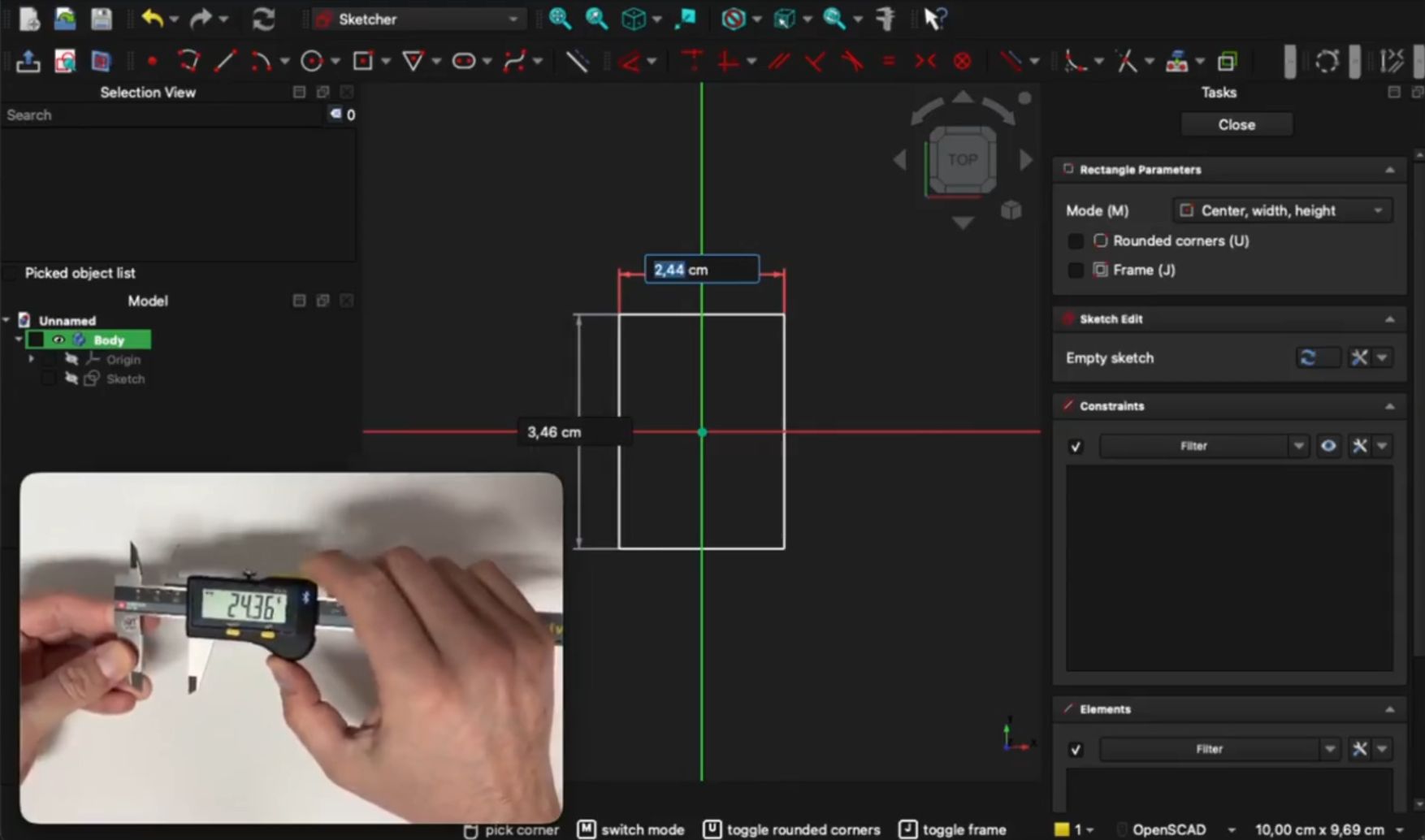 Turning a Bluetooth Caliper into a FreeCAD Input Device