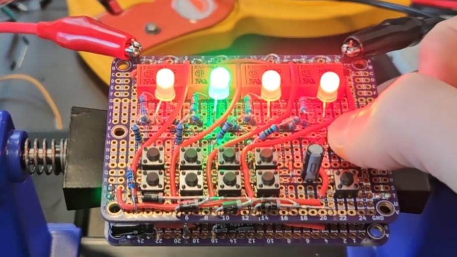 4-bit Relay Logic Counter Begs To Have Its Buttons Pushed