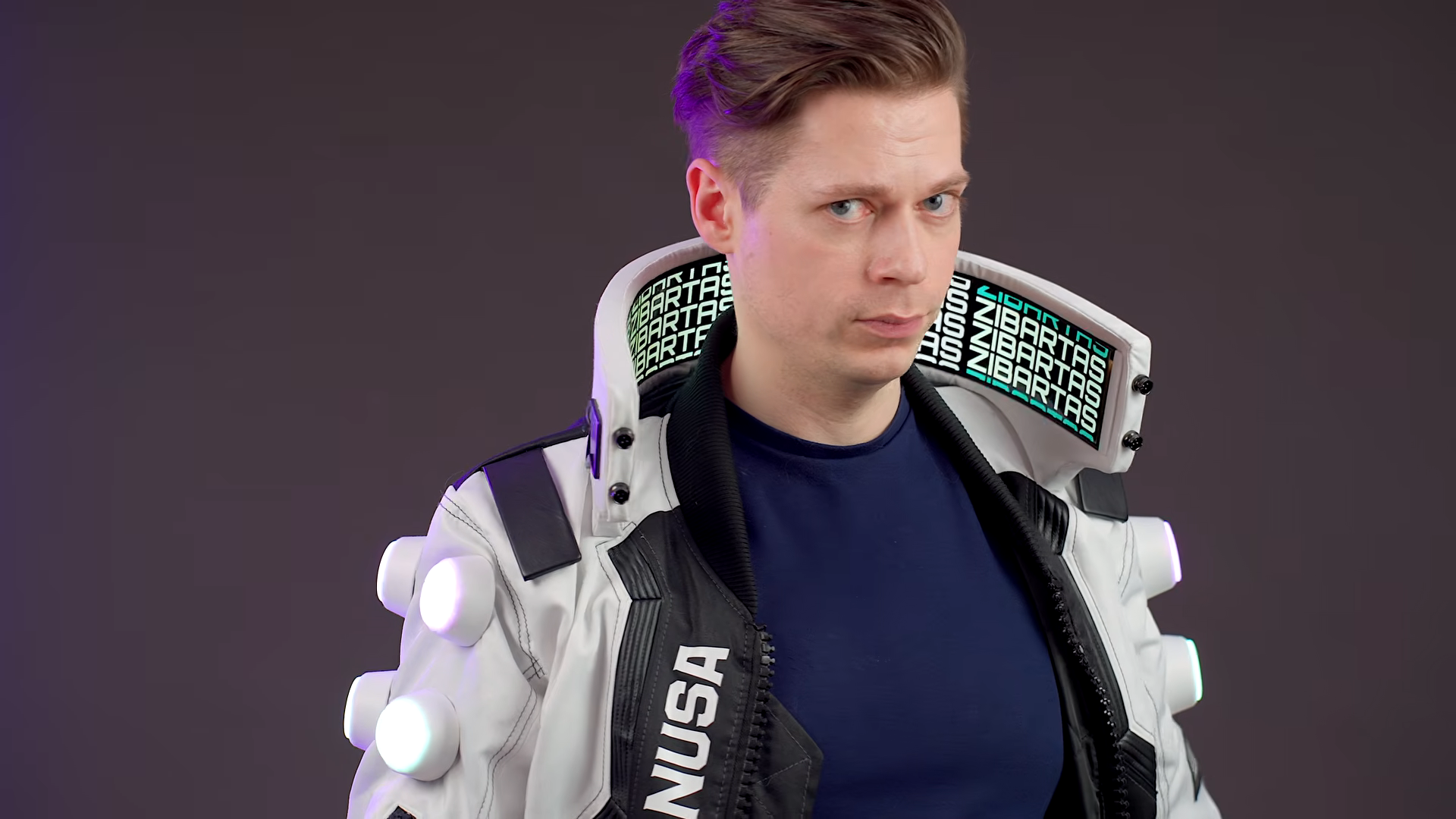 Jacket Turned Cyberpunk Wearable OLED Display