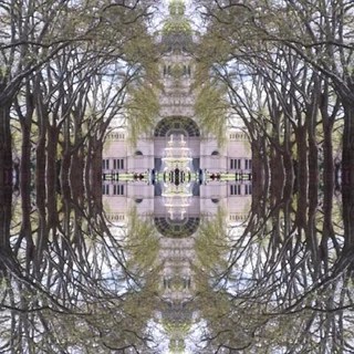 Glitch photo of a building