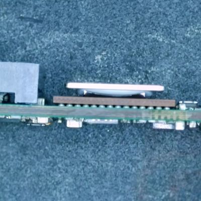 Side view of the SFP+ module's PCB. (Credit: This Does Not Compute, YouTube)