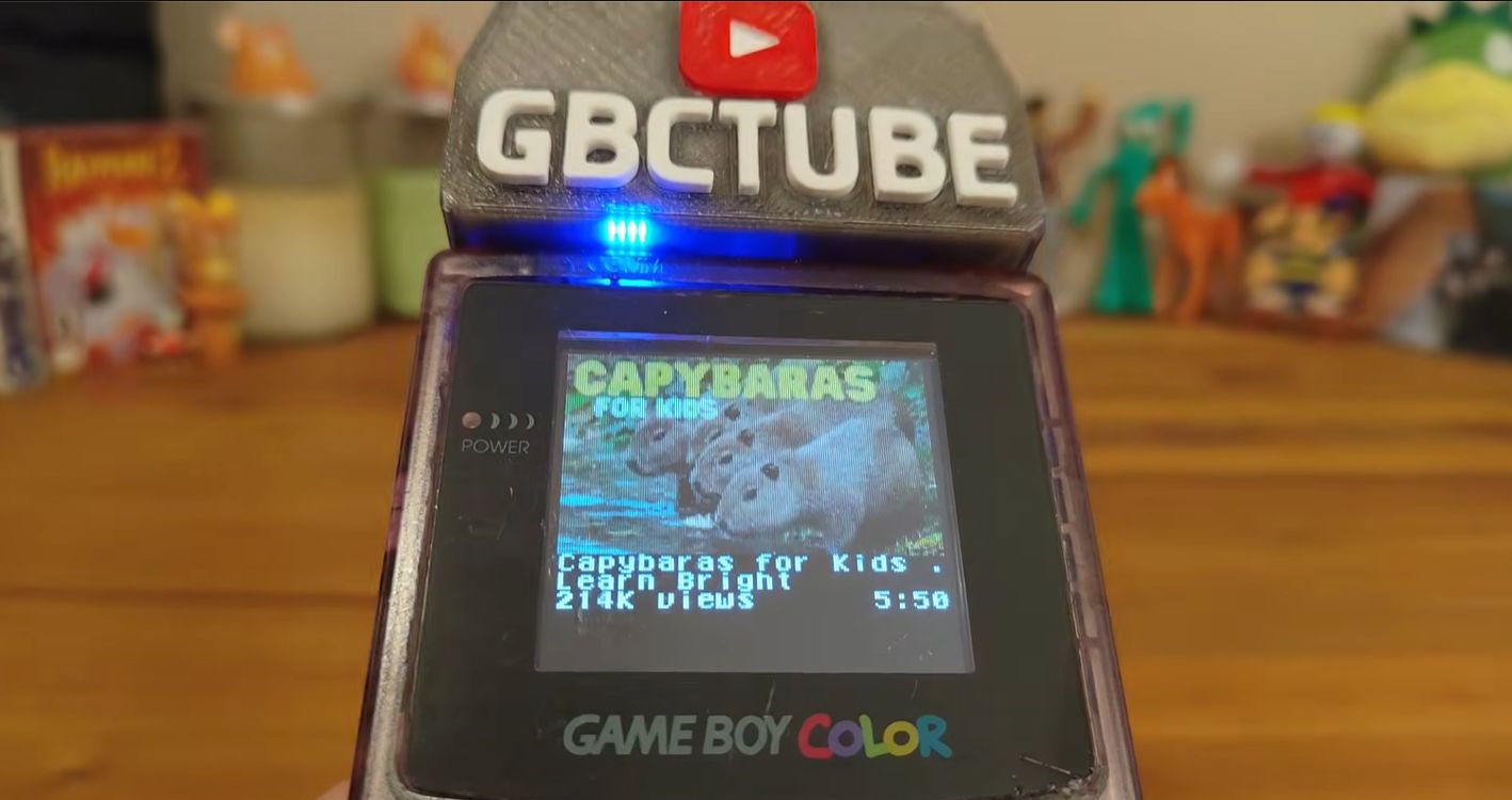 Watch YouTube on a Game Boy Color With a Special Cartridge