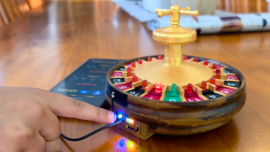 ESP32-driven Roulette Wheel Could Have Used a 555  but That Didn t have WiFi