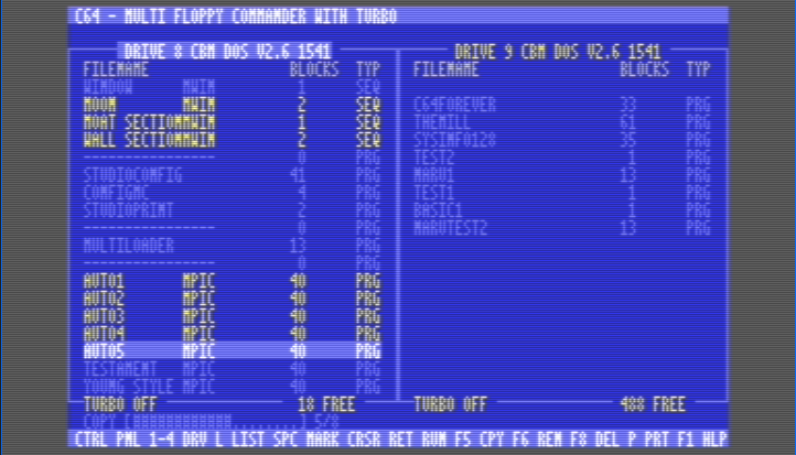 C64 File Manager Clones Norton Commander