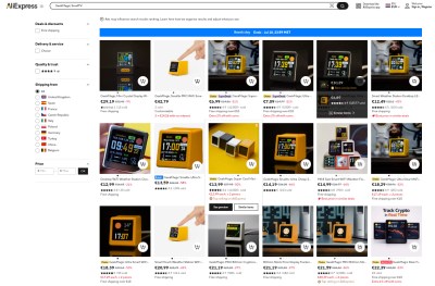 A screenshot of AliExpress showing a range of the devices for sale.