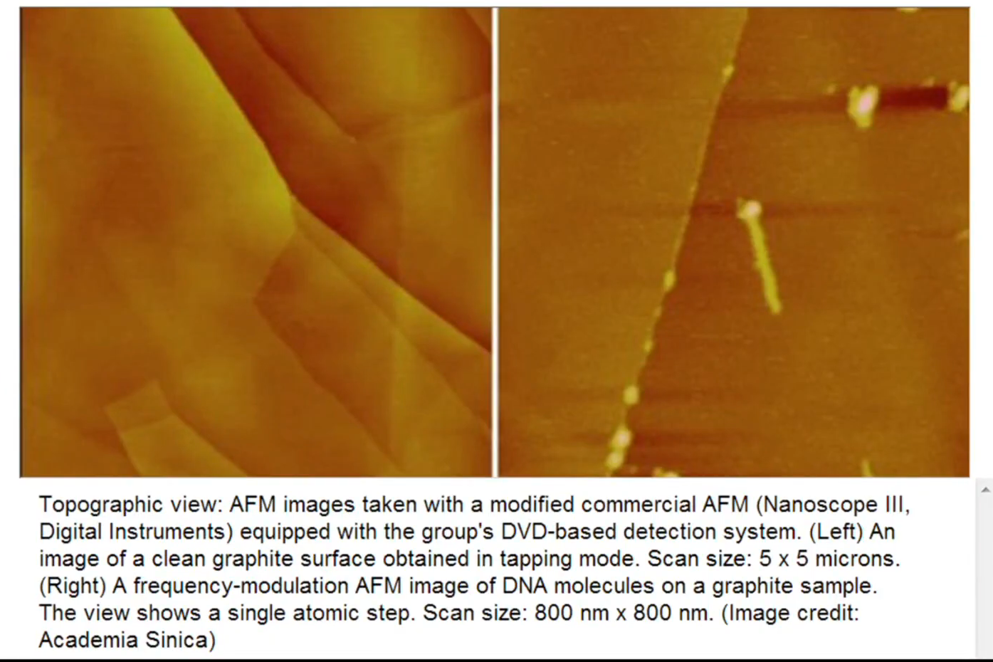 Una sola hebra de ADN captada con un montaje de microscopio de fuerza atómica basado en DVD