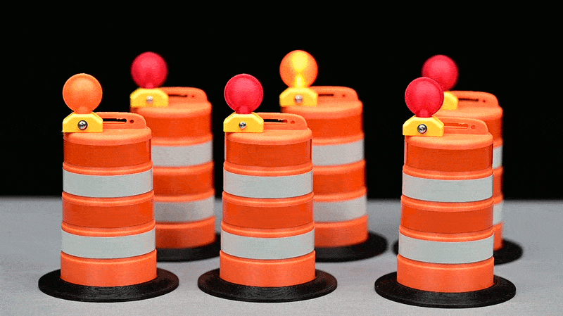 Mini Blinking Barrels Keep Desktop Traffic in Check