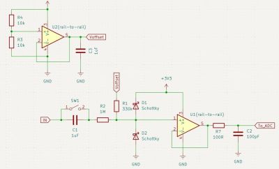 STM32 Oscilloscope Analog Front-End Protection Circuit Diagram