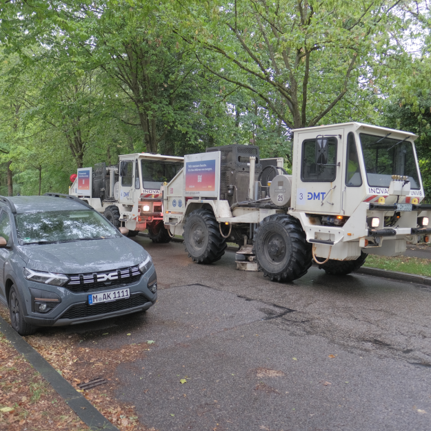 Small vibrotrucks outside my house