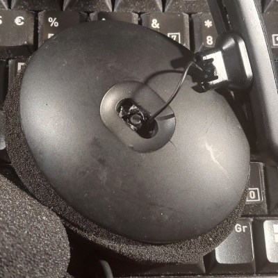 The earpiece of an EPOS headset, detached from its band.