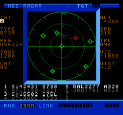 A screenshot of the NES radar scope