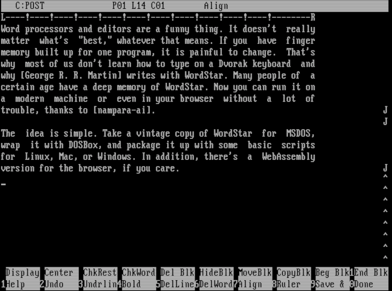 WordStar Lives Again  and Again