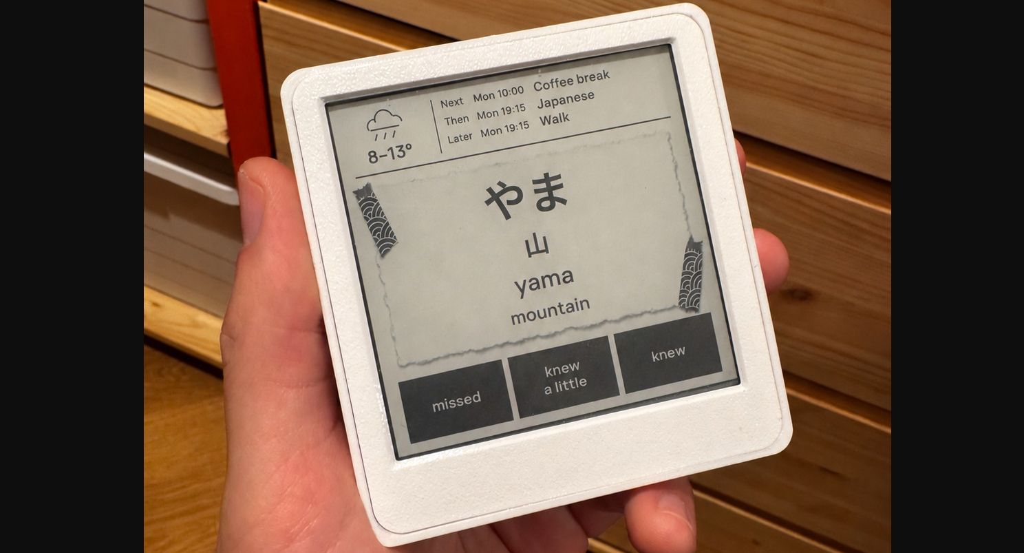 Practice Japanese on an Inkplate 4Tempera eInk Device