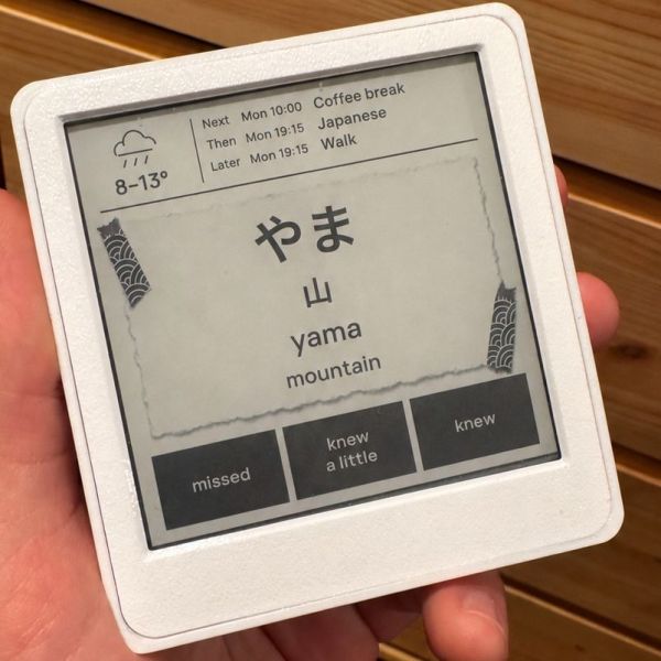 Practice Japanese On An Inkplate 4Tempera EInk Device | Hackaday