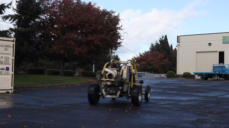 Rear view of the sand rail whizzing by.